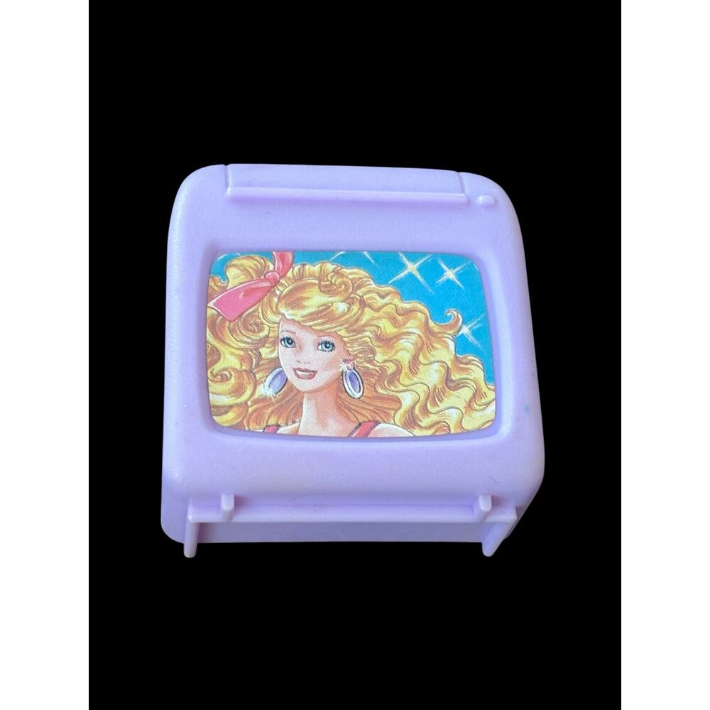 Barbie Mattell Vintage Plastic Toy TV With Barbie Image